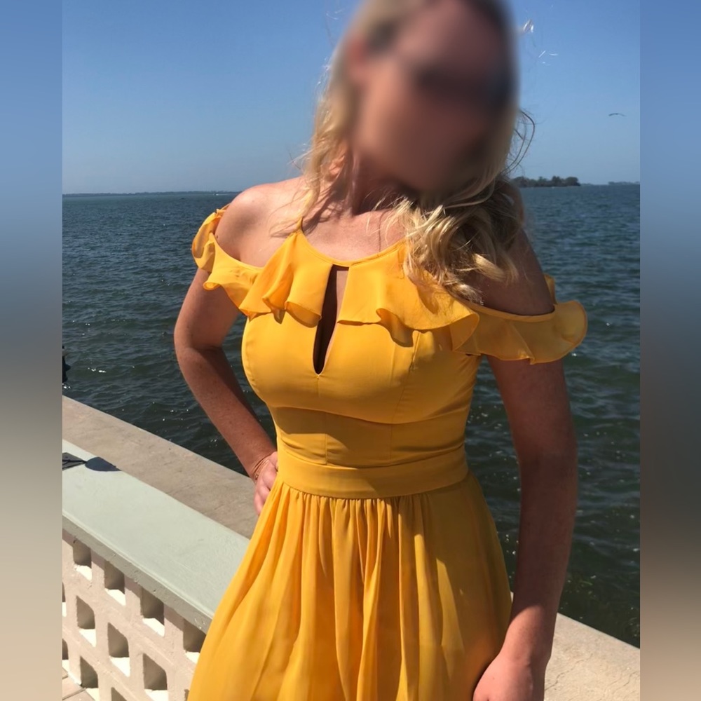 BCBGeneration yellow maxi dress.